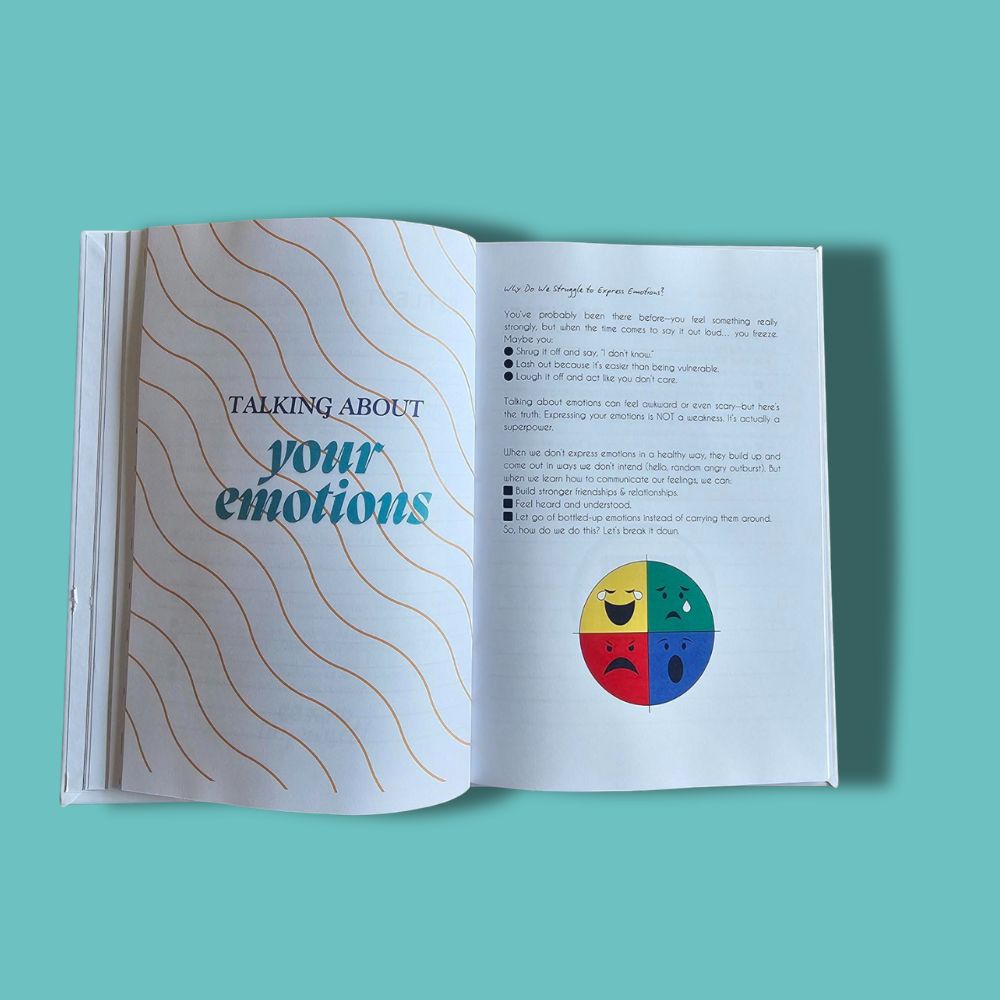 CTRL + ALT + FEEL journal for teens – a guide to understanding and owning emotions, shown on a calm, cozy setup