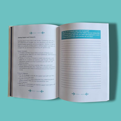 "Becoming the Parent You Needed journal on a neutral-toned background – a self-healing and reparenting journal designed for conscious parents.